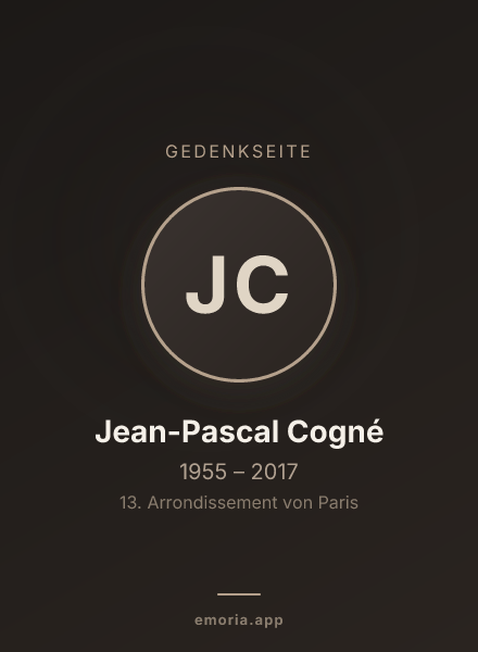Gedenkportrait von Jean-Pascal Cogné
