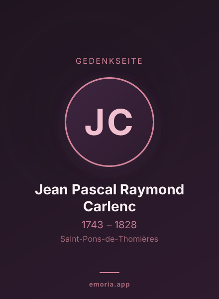 Gedenkportrait von Jean Pascal Raymond Carlenc