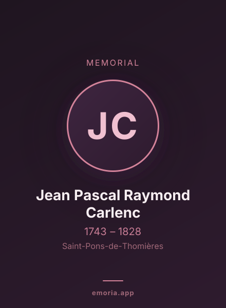 Memorial portrait of Jean Pascal Raymond Carlenc
