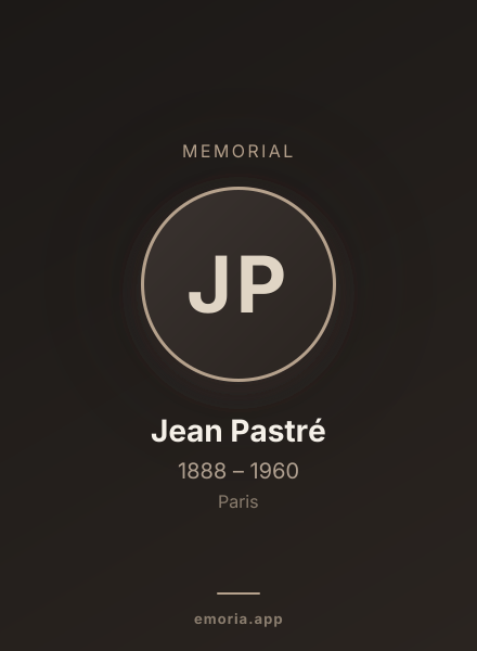 Memorial portrait of Jean Pastré