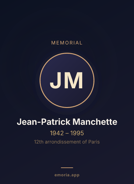 Memorial portrait of Jean-Patrick Manchette