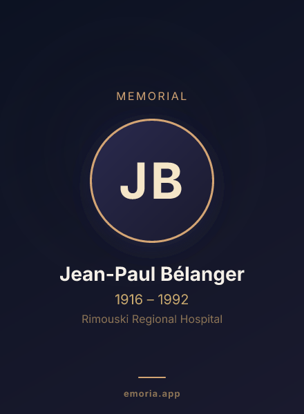 Memorial portrait of Jean-Paul Bélanger
