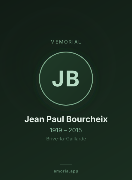 Memorial portrait of Jean Paul Bourcheix