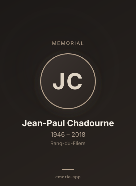 Memorial portrait of Jean-Paul Chadourne
