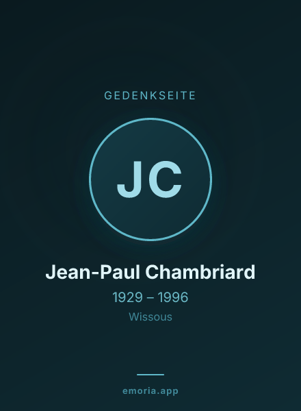 Gedenkportrait von Jean-Paul Chambriard
