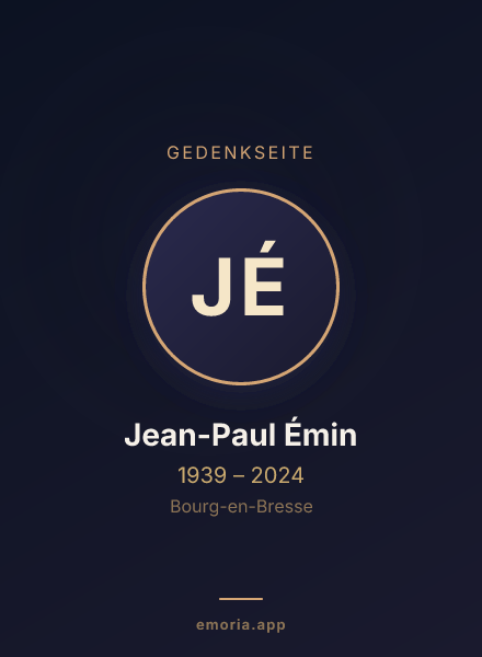 Gedenkportrait von Jean-Paul Émin