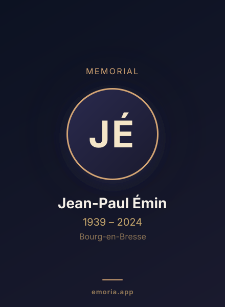 Memorial portrait of Jean-Paul Émin