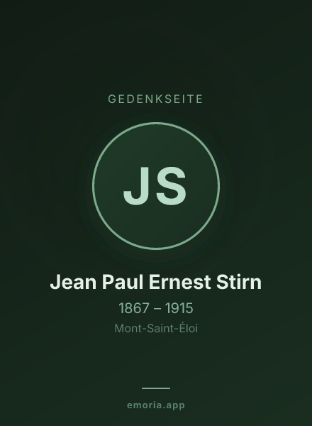 Gedenkportrait von Jean Paul Ernest Stirn
