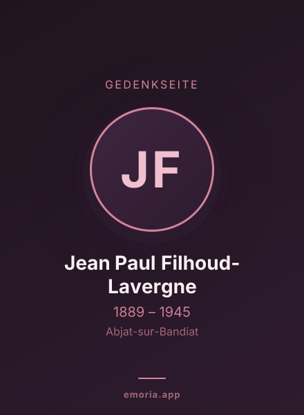 Gedenkportrait von Jean Paul Filhoud-Lavergne