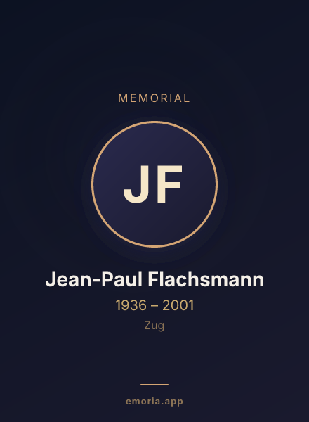 Memorial portrait of Jean-Paul Flachsmann