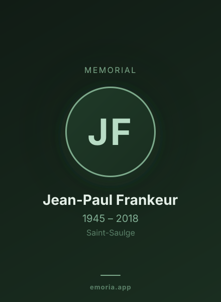 Memorial portrait of Jean-Paul Frankeur