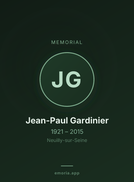 Memorial portrait of Jean-Paul Gardinier