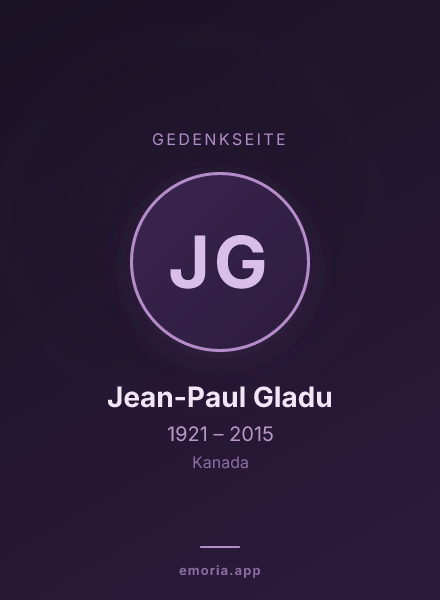 Gedenkportrait von Jean-Paul Gladu