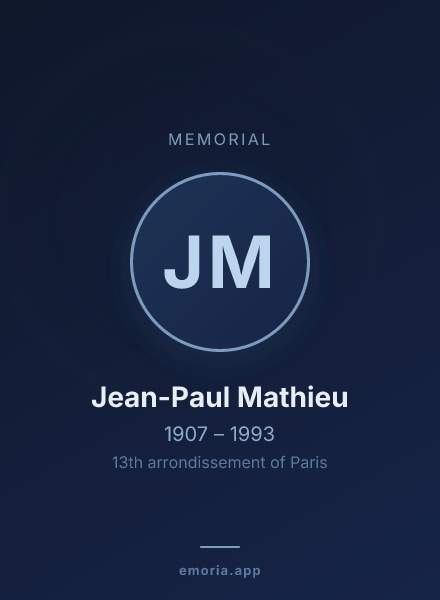 Memorial portrait of Jean-Paul Mathieu