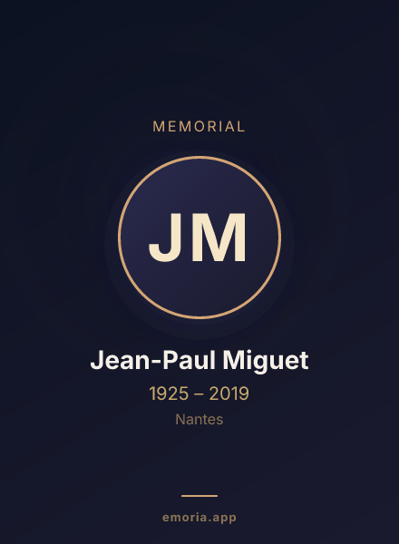Memorial portrait of Jean-Paul Miguet
