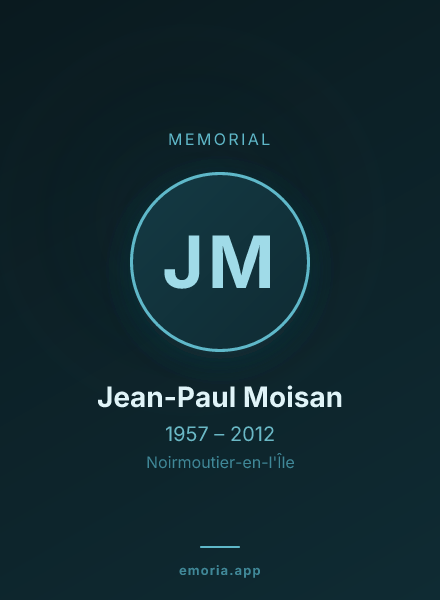 Memorial portrait of Jean-Paul Moisan