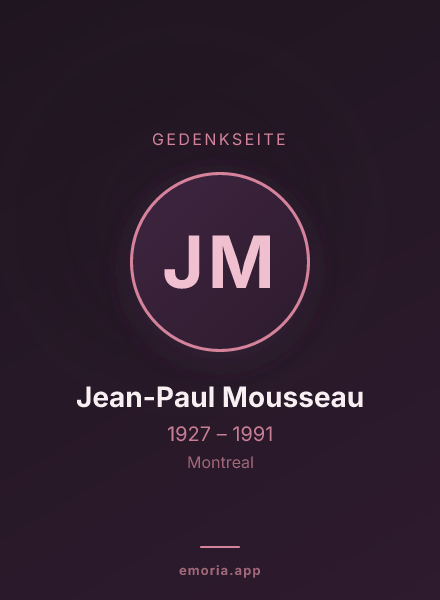 Gedenkportrait von Jean-Paul Mousseau