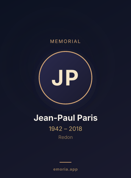 Memorial portrait of Jean-Paul Paris