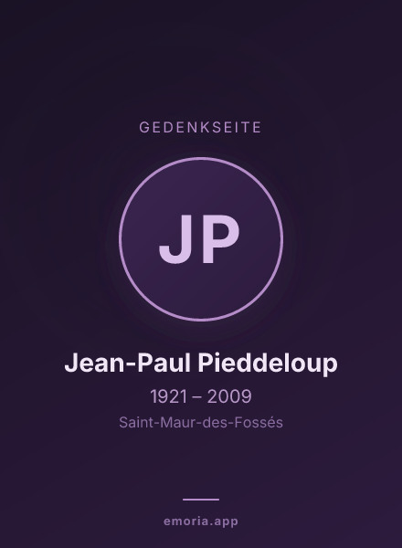 Gedenkportrait von Jean-Paul Pieddeloup