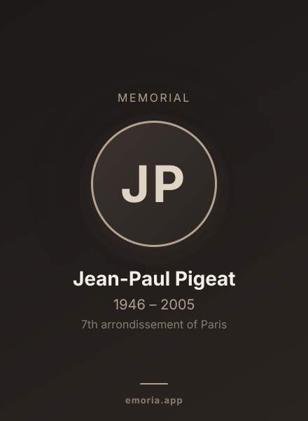 Memorial portrait of Jean-Paul Pigeat