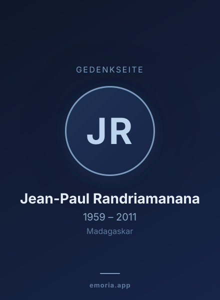 Gedenkportrait von Jean-Paul Randriamanana