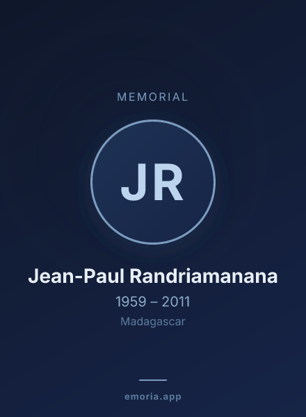 Memorial portrait of Jean-Paul Randriamanana