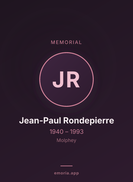 Memorial portrait of Jean-Paul Rondepierre