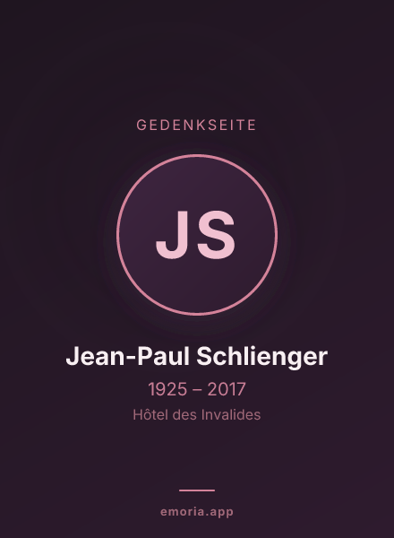 Gedenkportrait von Jean-Paul Schlienger