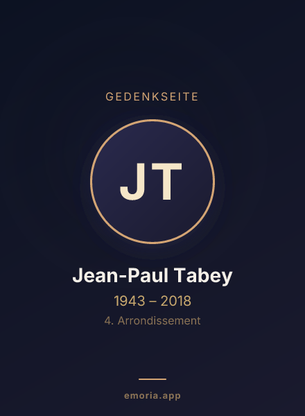 Gedenkportrait von Jean-Paul Tabey