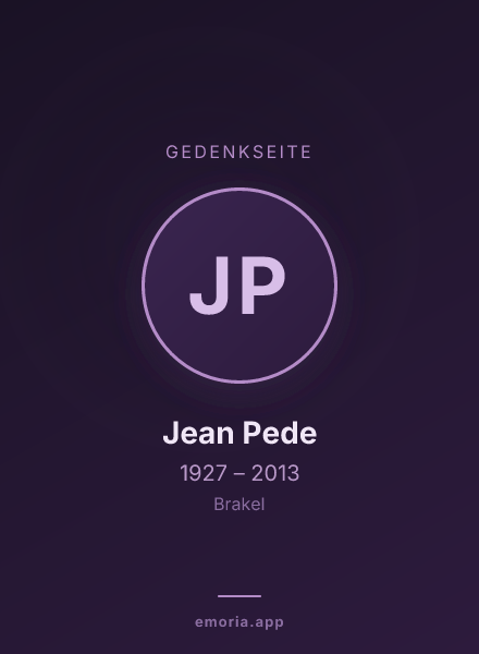Gedenkportrait von Jean Pede