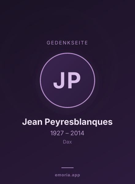 Gedenkportrait von Jean Peyresblanques