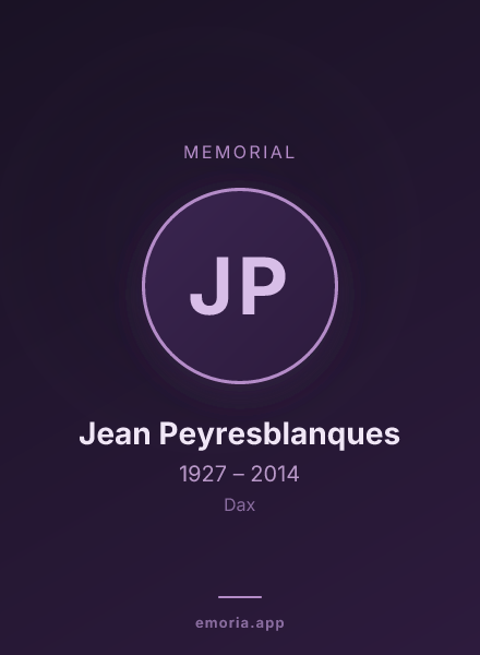 Memorial portrait of Jean Peyresblanques