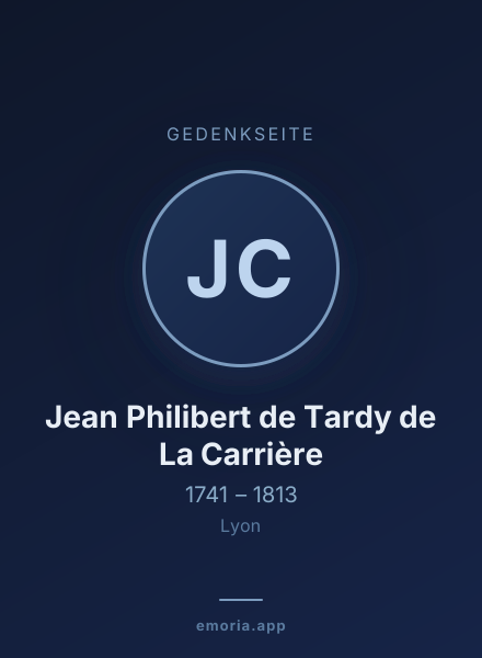 Gedenkportrait von Jean Philibert de Tardy de La Carrière