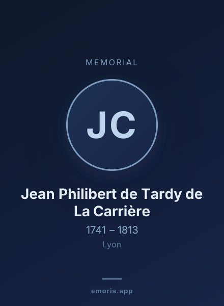 Memorial portrait of Jean Philibert de Tardy de La Carrière