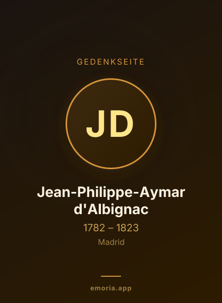 Gedenkportrait von Jean-Philippe-Aymar d'Albignac