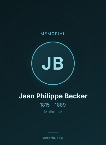 Memorial portrait of Jean Philippe Becker