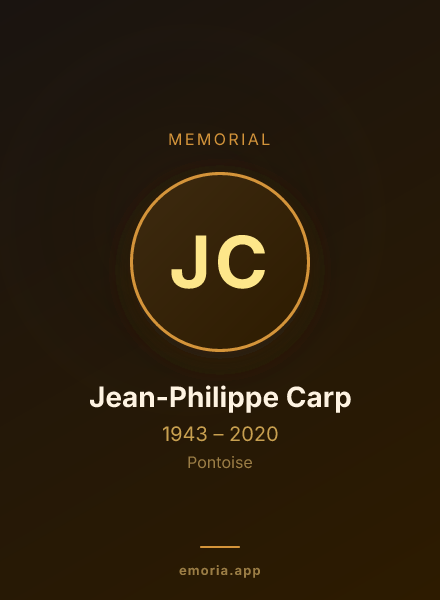 Memorial portrait of Jean-Philippe Carp