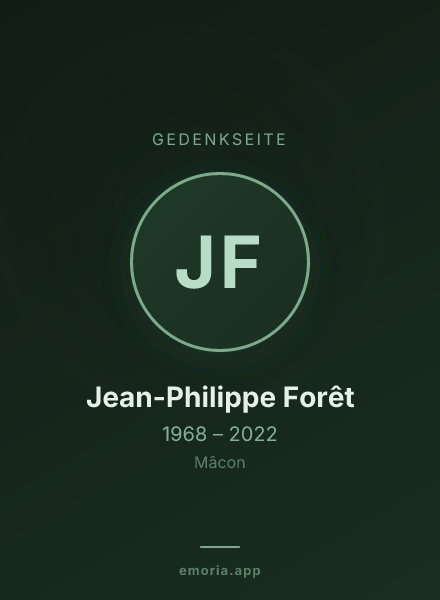 Gedenkportrait von Jean-Philippe Forêt