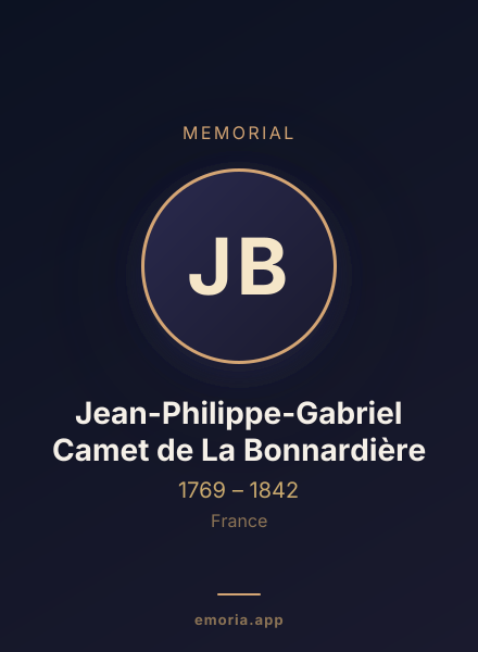 Memorial portrait of Jean-Philippe-Gabriel Camet de La Bonnardière