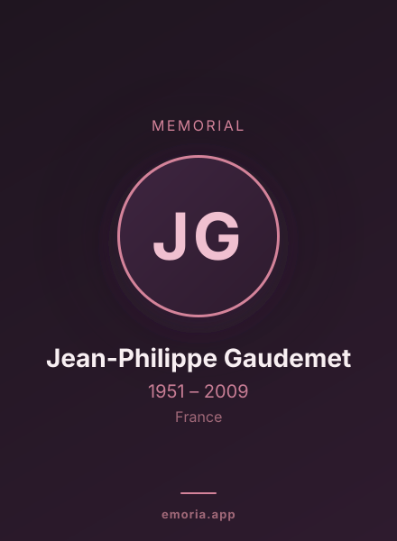 Memorial portrait of Jean-Philippe Gaudemet