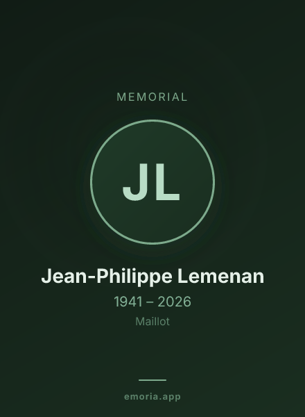 Memorial portrait of Jean-Philippe Lemenan