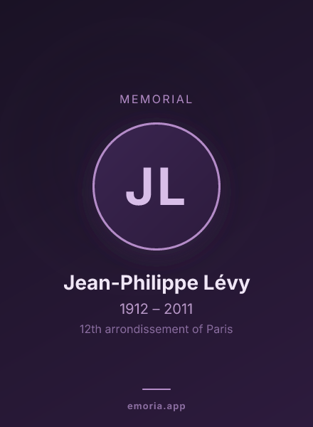 Memorial portrait of Jean-Philippe Lévy