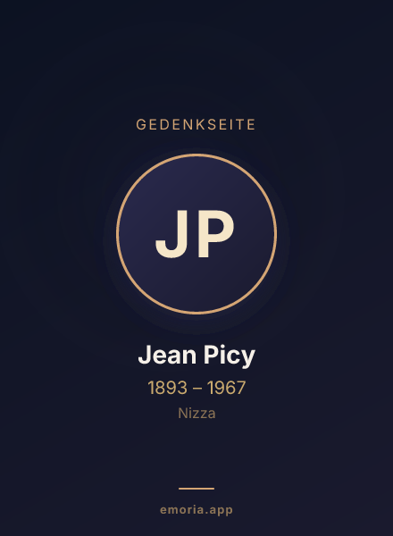 Gedenkportrait von Jean Picy