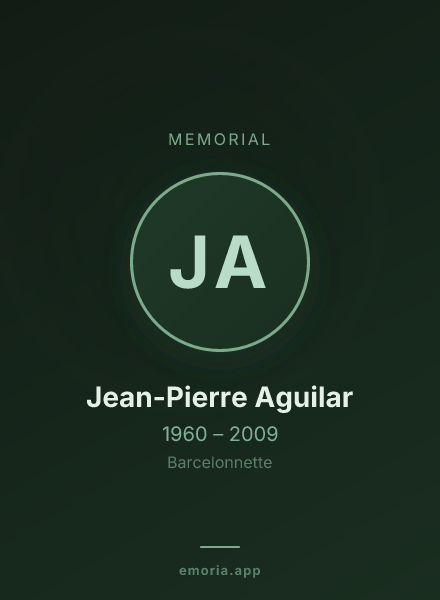 Memorial portrait of Jean-Pierre Aguilar
