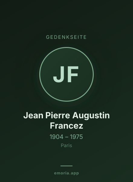 Gedenkportrait von Jean Pierre Augustin Francez