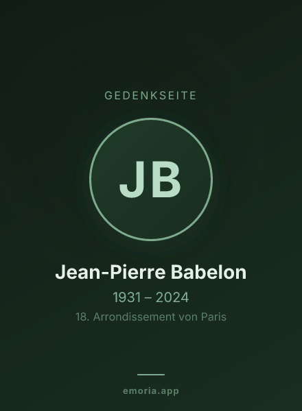 Gedenkportrait von Jean-Pierre Babelon