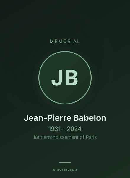 Memorial portrait of Jean-Pierre Babelon
