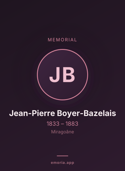 Memorial portrait of Jean-Pierre Boyer-Bazelais