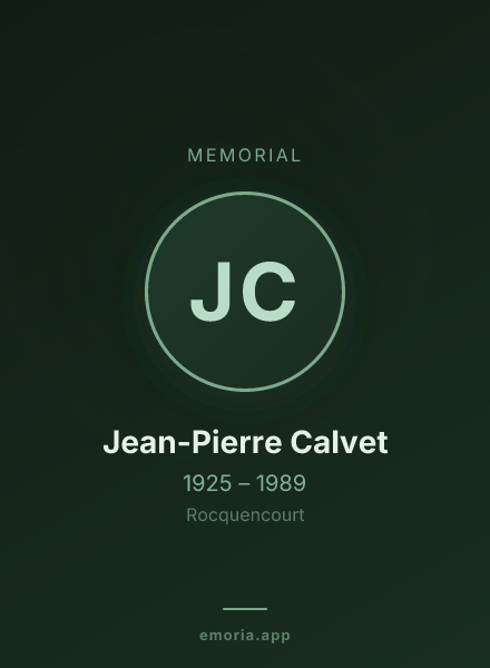 Memorial portrait of Jean-Pierre Calvet