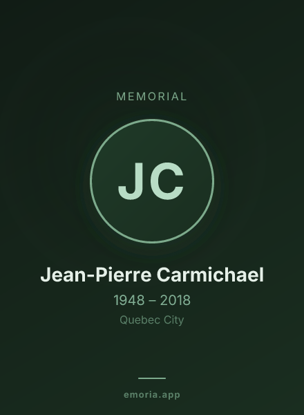 Memorial portrait of Jean-Pierre Carmichael
